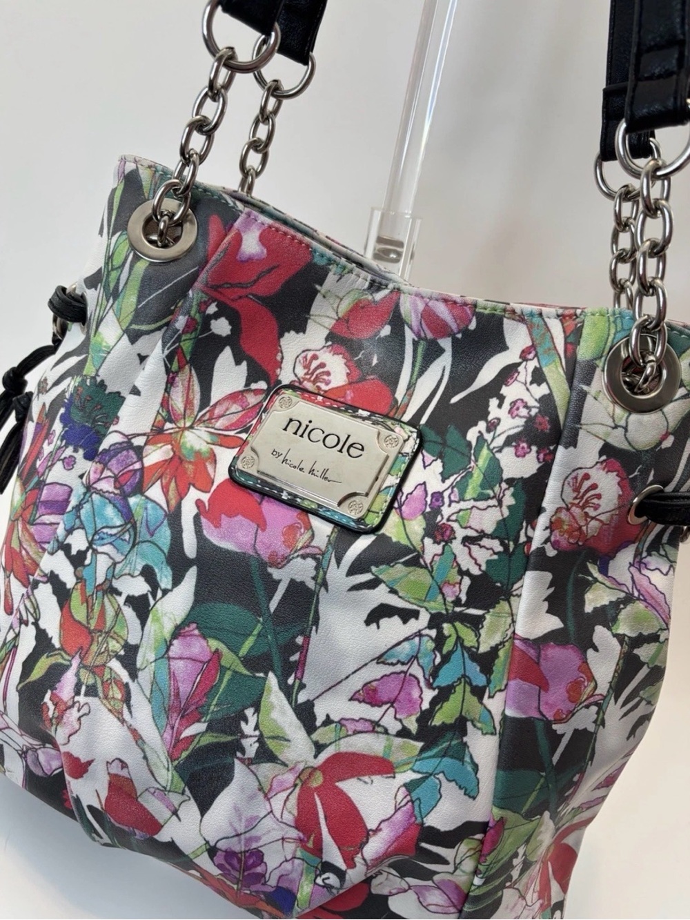 Nicole Miller Topical Floral Hobo Shoulder Bag